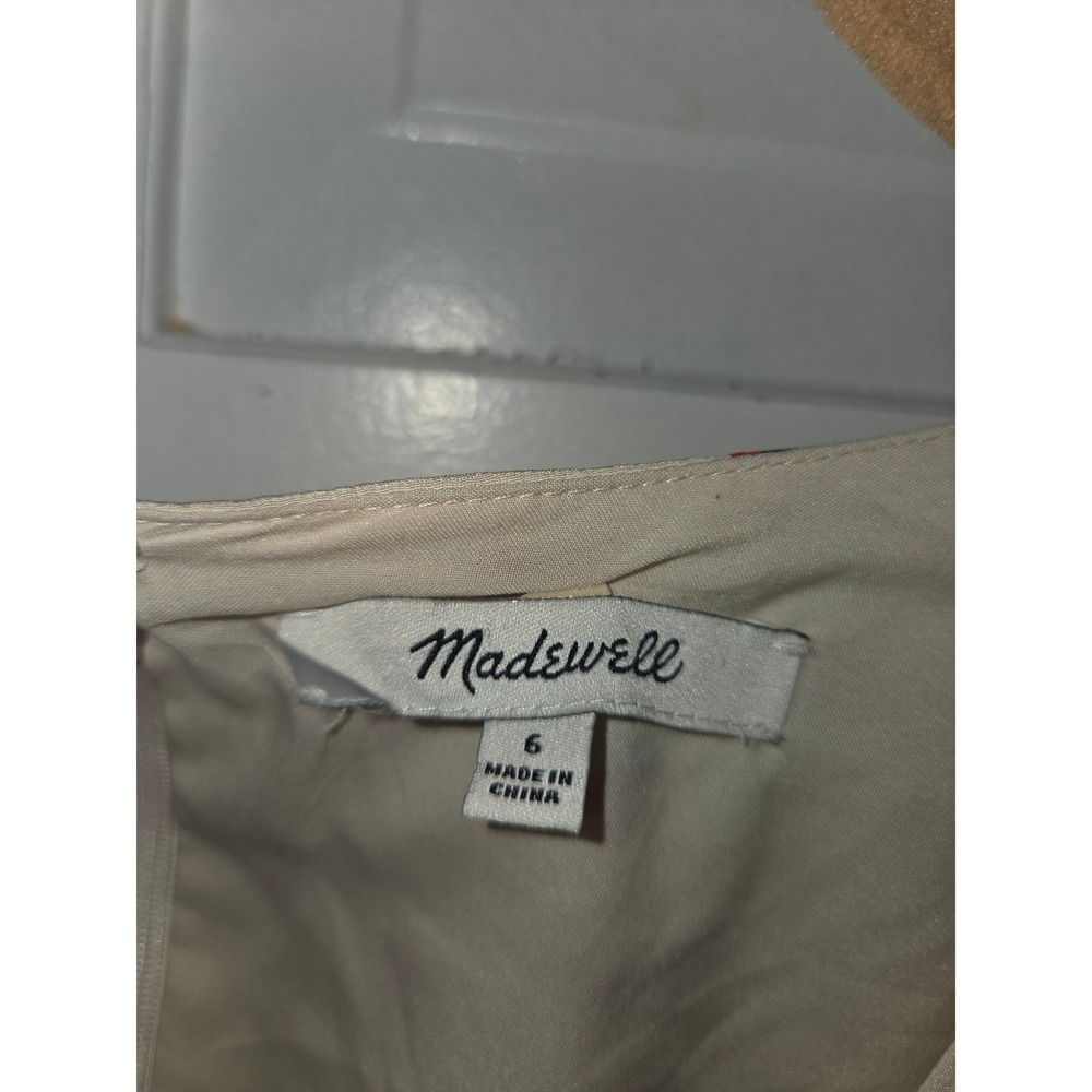 Madewell Silk Ladybug Dress 6 Ivory Flutter Sleeve Cottagecore Romantic - Picture 5 of 5